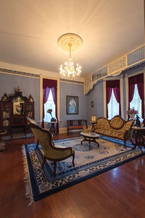 Step back in time exploring the parlor and other period rooms of historic Falcon Rest. Tours are available seven days a week from 9 a.m. to 5 p.m.