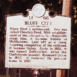 Bluff City went by Choate’s Ford, Middletown, Union and Zollicoffer before it was incorporated. Below, Nashville was first known as Fort Nashborough.