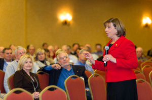 Jo Ann Emerson, National Rural Electric Cooperative Association CEO, speaks with board members, managers and employees of  Tennessee’s electric cooperatives about challenges that lie ahead.