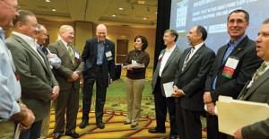 After the annual meeting business session, Tennessee Electric Cooperative Association board members hold a reorganizational meeting.