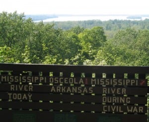 At Fort Pillow State Park in Tipton County, you can see where the Mississippi River flowed at the time of the Civil War compared to its current route.