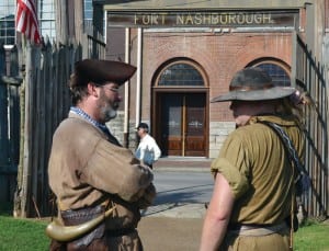 Interpretive staff at Fort Nashborough in downtown Nashville stand ready to educate visitors on the city’s early days. Attendance dwindled, and now the site is closed to visitors.