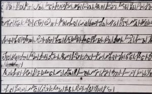 A copy of Sequoyah’s syllabary is on display at the Sequoyah Birthplace Museum. Photograph courtesy of Tennessee History for Kids