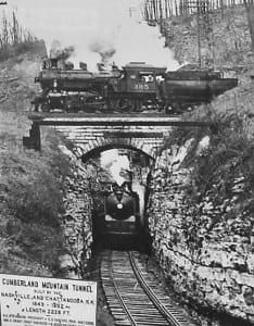 The historic Cumberland Mountain Tunnel was built by the Nashville and Chattanooga Railroad.