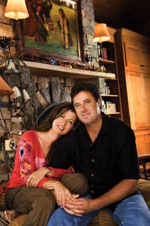 Amy Grant and Vince Gill at home.