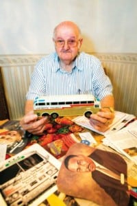 Jim Ruth sorts through memorabilia he’s collected from his time as a bus driver, most notably from when he carried passengers heading to the now-famous civil rights protests throughout the South in the 1960s. “They were the best group of people I ever hauled,” he says.