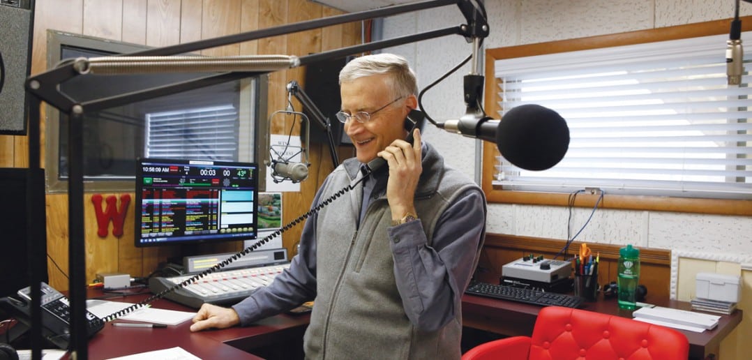 “The Friday Morning Show” is co-hosted with Jerry Richmond, right. “I don’t really know how long we’ve been doing this,” she recalls. “It’s been well over 20 years, though.” The hour-long show with an open topic features guests and callers. Since a recent broken hip has caused some mobility issues, Eleanor prefers to phone in rather than join Jerry in the studio. 