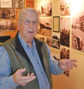 Town native Herman Tester gives a tour at the Butler Museum. (Tennessee History for Kids photo)