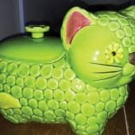 green cat cookie jar