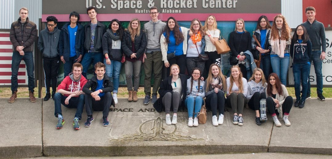 Students from countries across the globe visit the U.S. Space and Rocket Center in Huntsville, Alabama. Photograph courtesy of AFS-USA volunteer Martin B. Cherry.