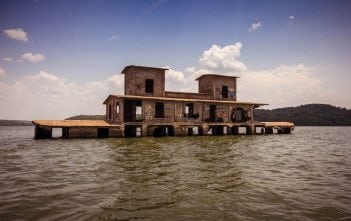 Flooded freight elevator all that is left of Houston County community