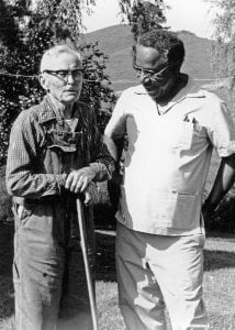 Alex Stewart with his friend, "Roots" author Alex Haley. Photograph courtesy of the Museum of Appalachia.