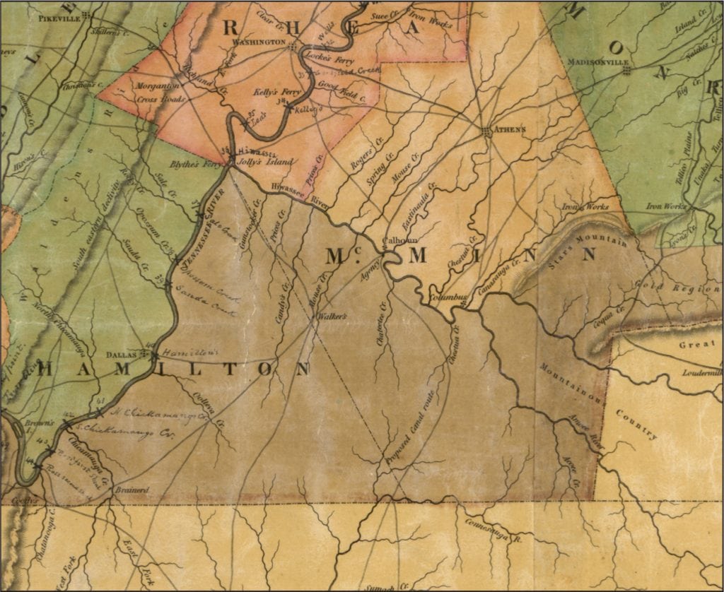 1839 TN MAP Unionville Walden Ridge Wear Valley White House Tennessee History XL 